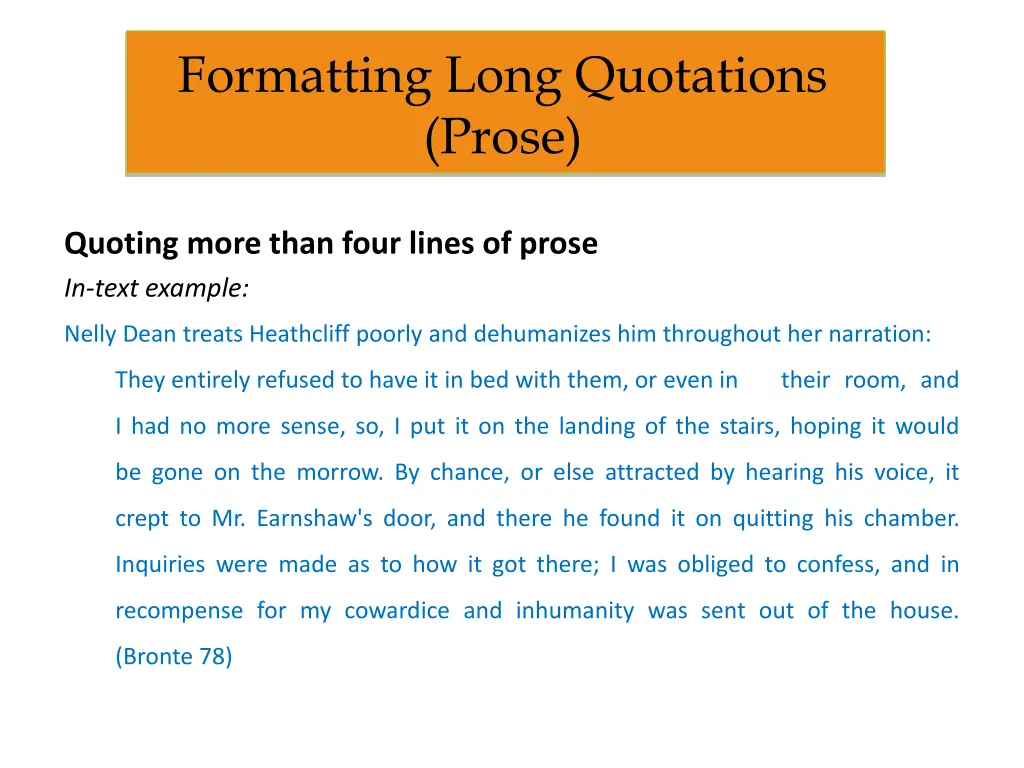 formatting long quotations prose 1