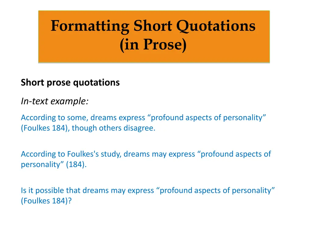 formatting short quotations in prose 1