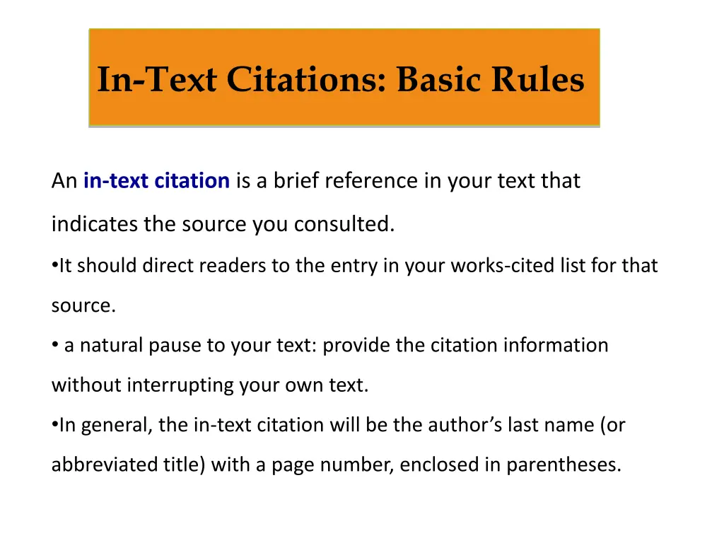 in text citations basic rules