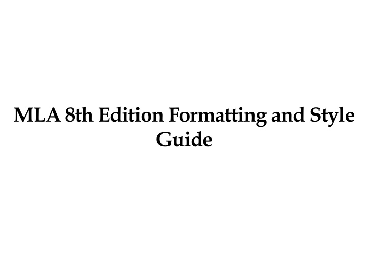 mla 8th edition formatting and style guide