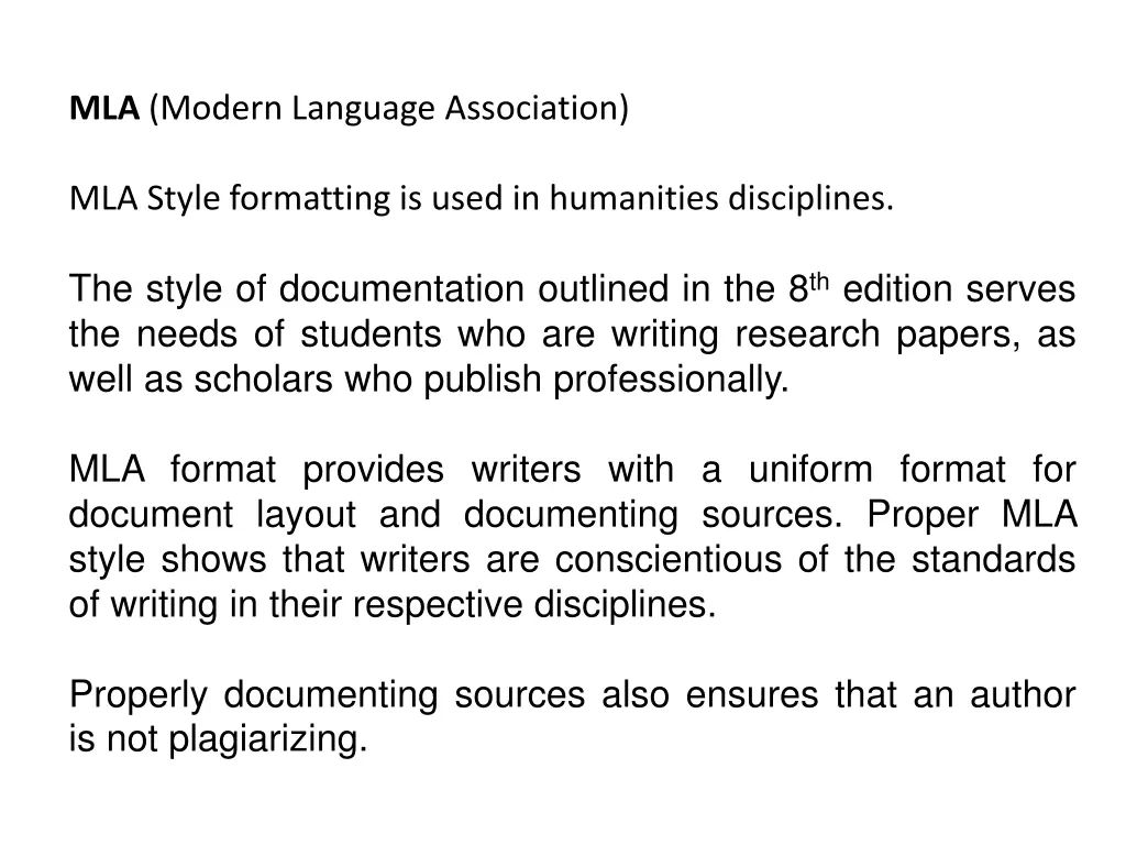 mla modern language association