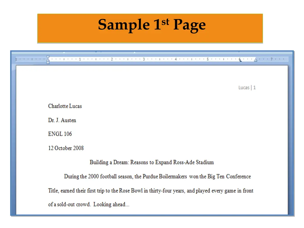 sample 1 st page