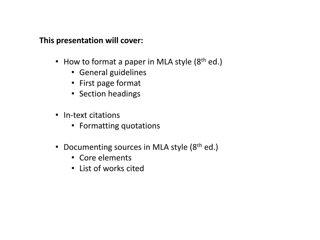 this presentation will cover