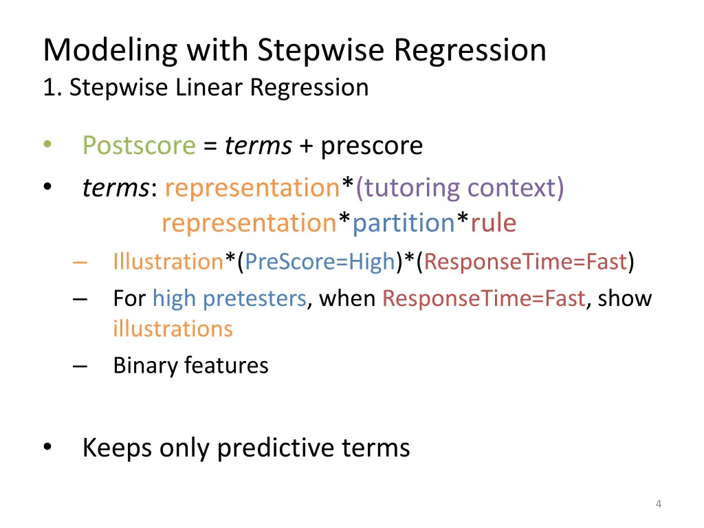 modeling with stepwise regression 1 stepwise