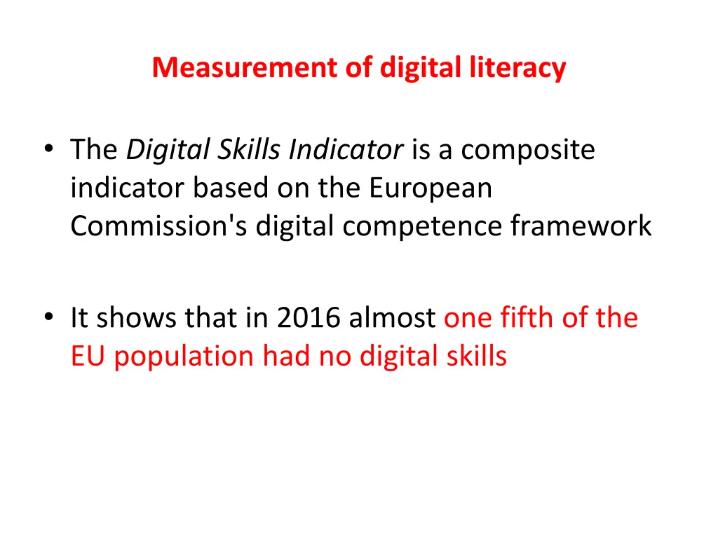 measurement of digital literacy