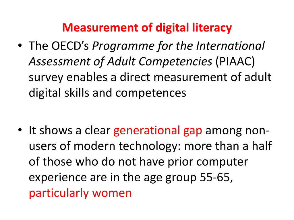 measurement of digital literacy the oecd