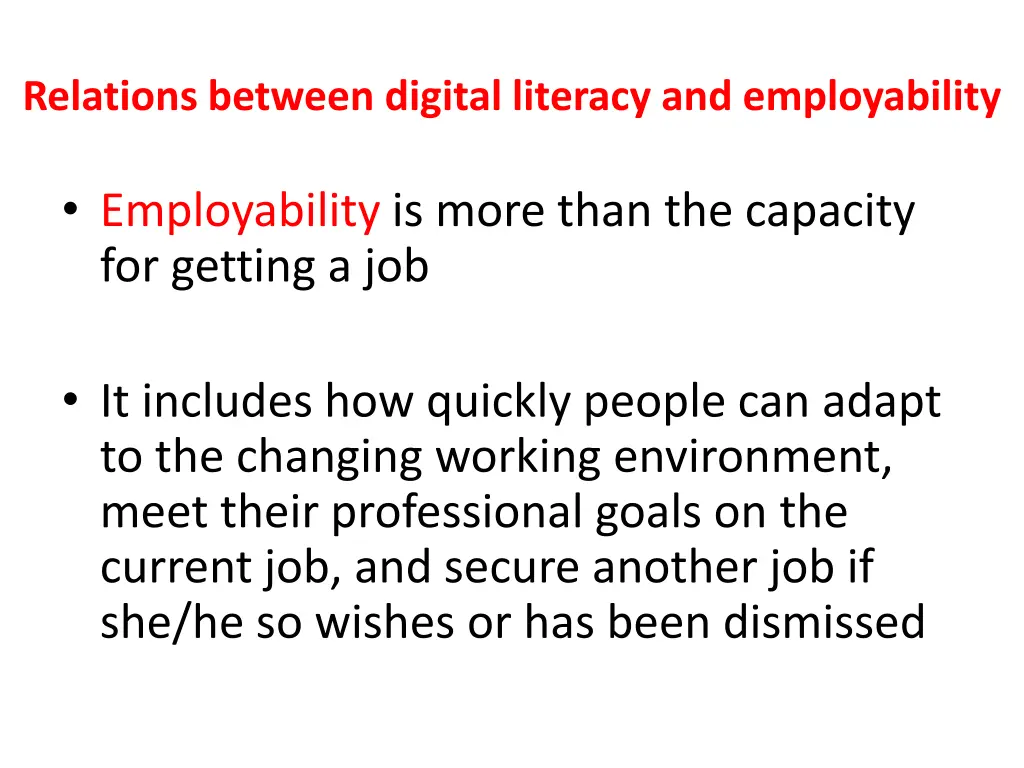 relations between digital literacy