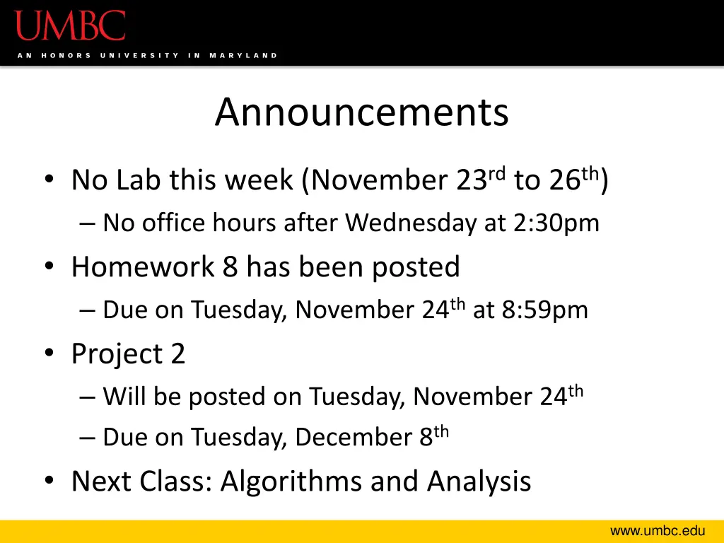 announcements