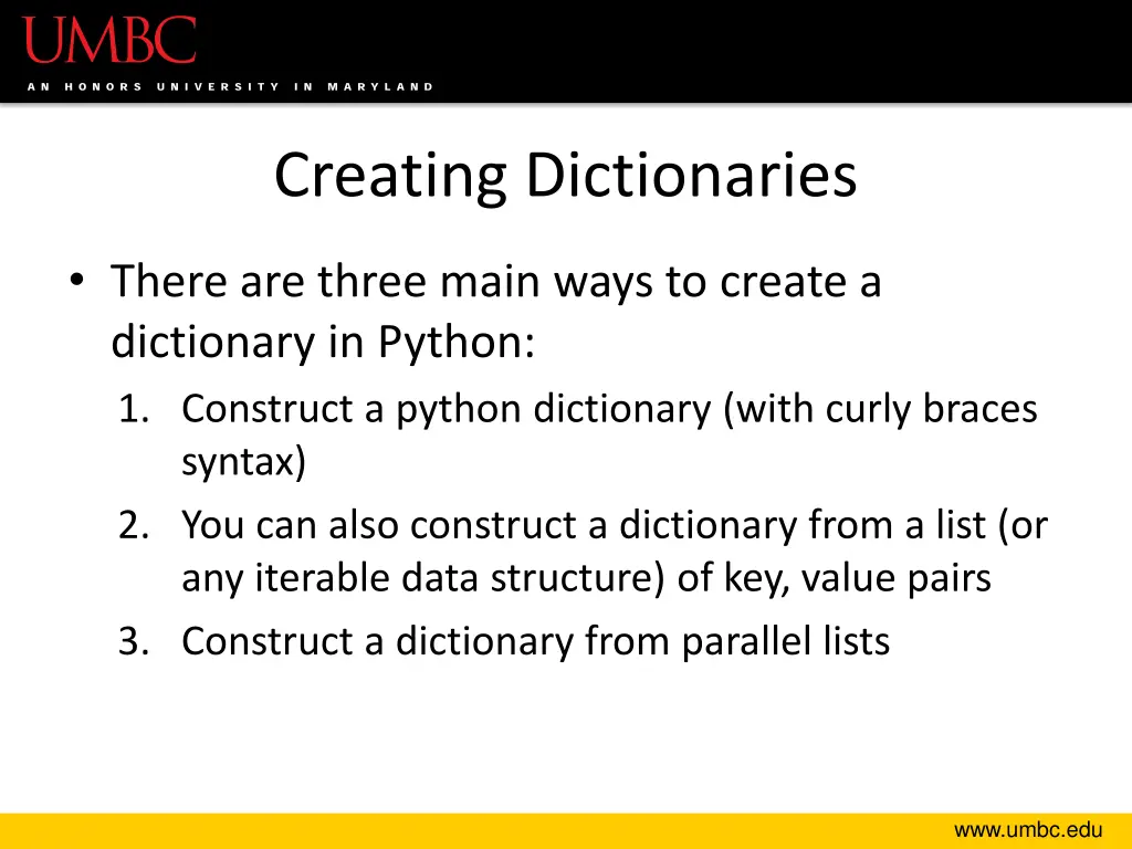 creating dictionaries 1