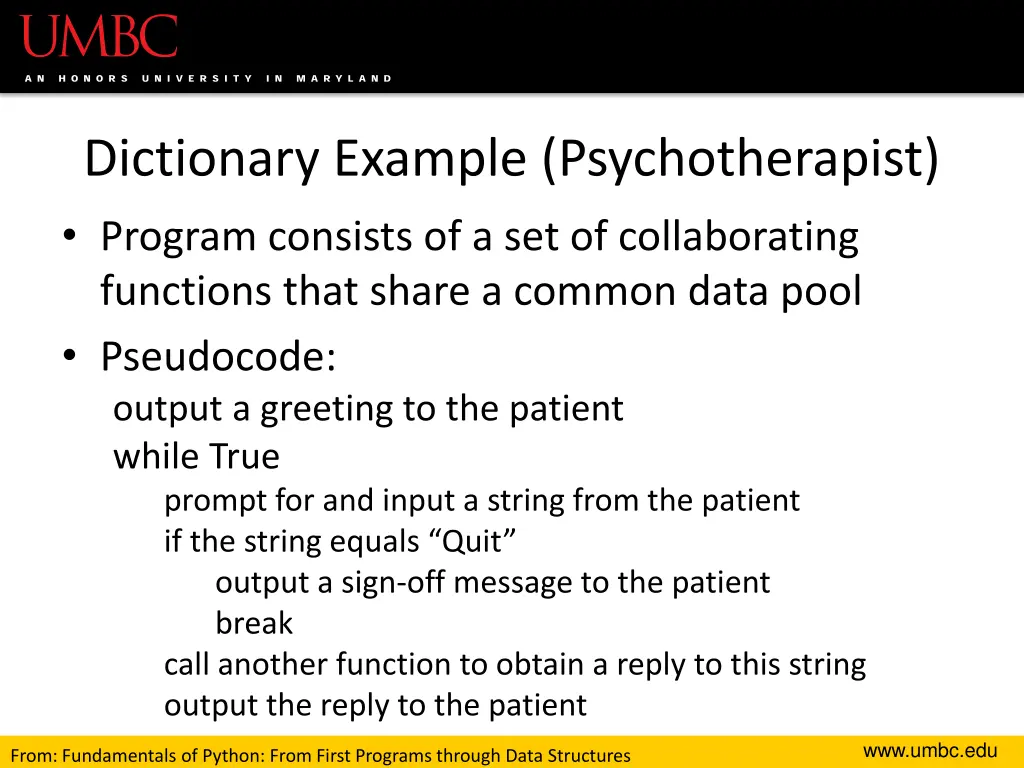 dictionary example psychotherapist program