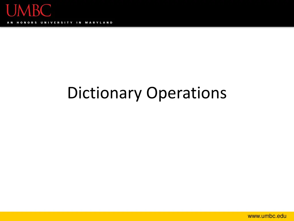 dictionary operations