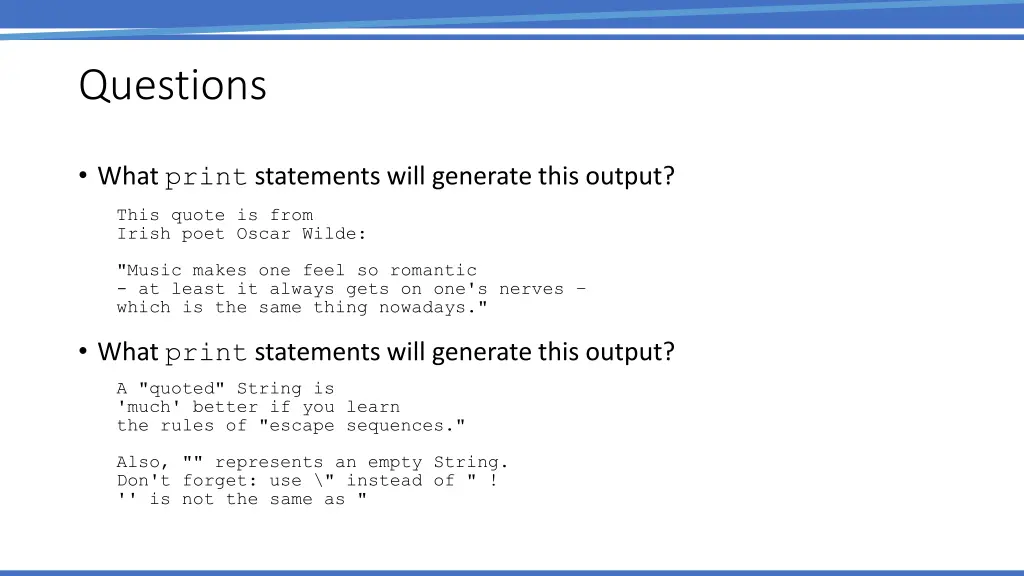 questions 1
