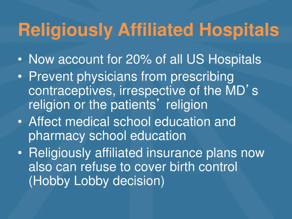 religiously affiliated hospitals
