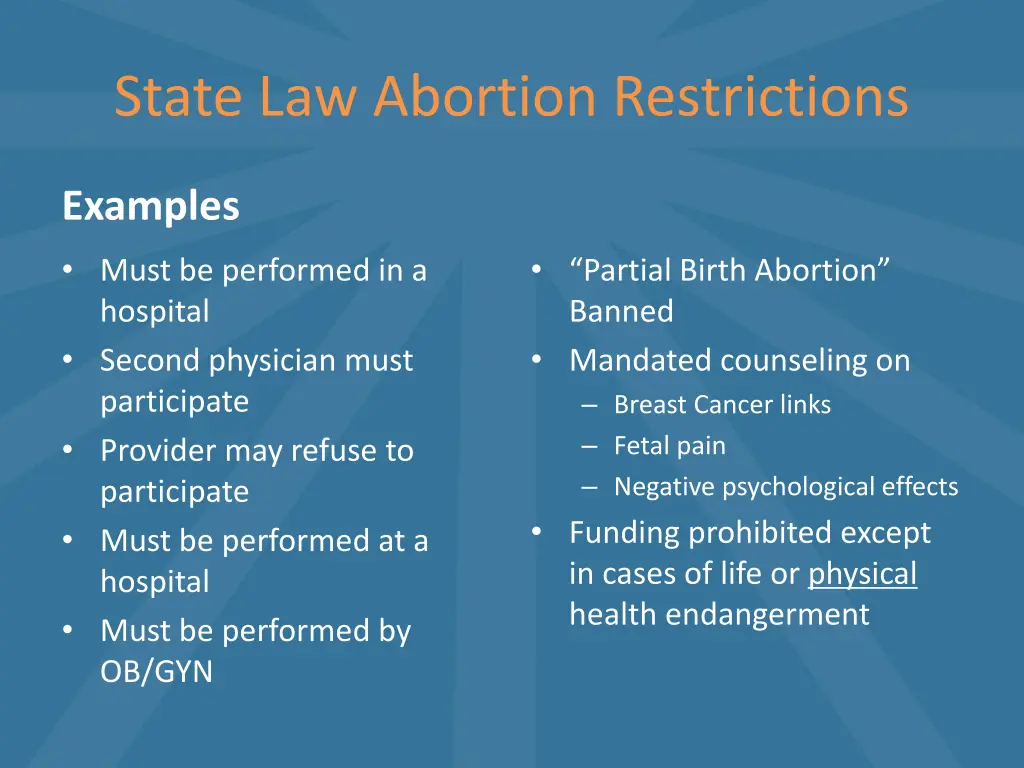 state law abortion restrictions 1