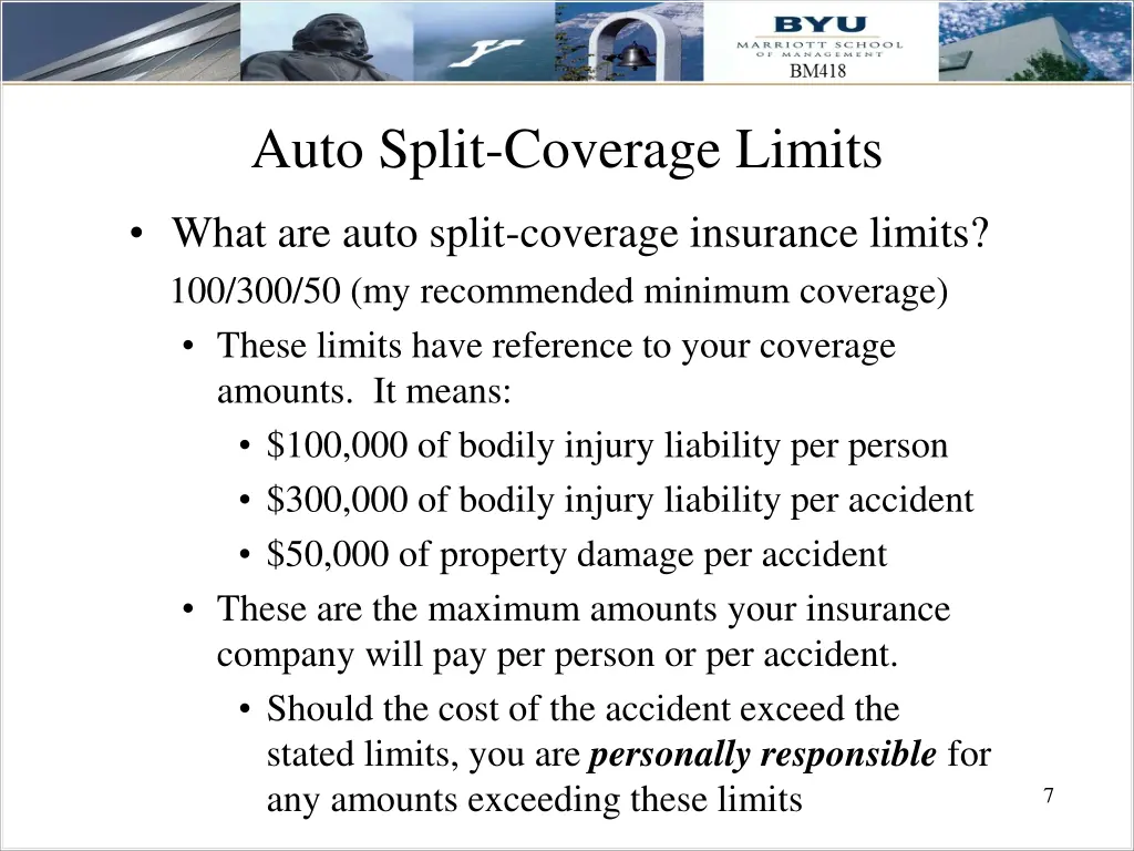 auto split coverage limits