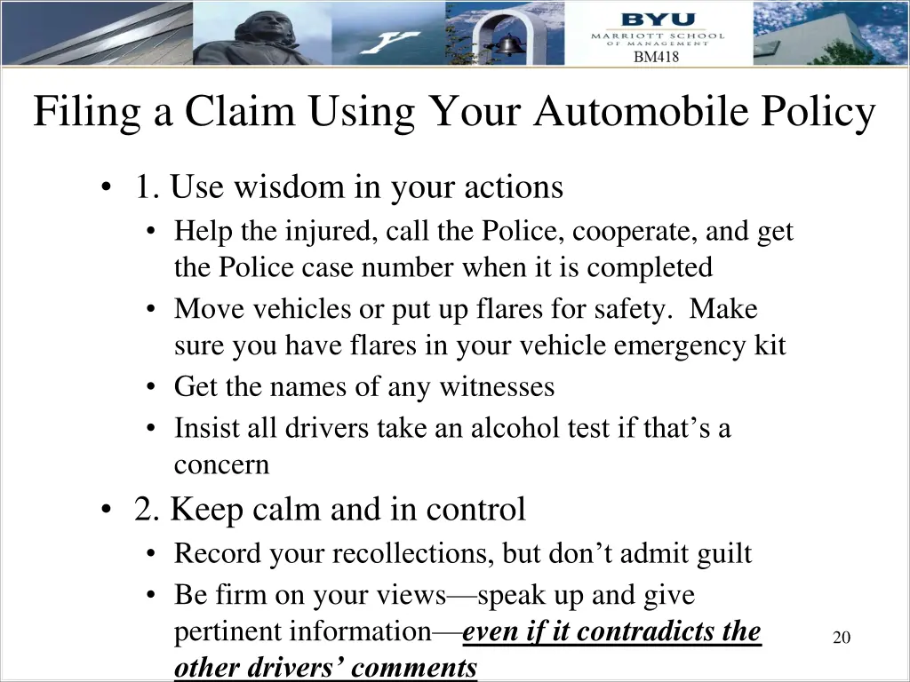 filing a claim using your automobile policy