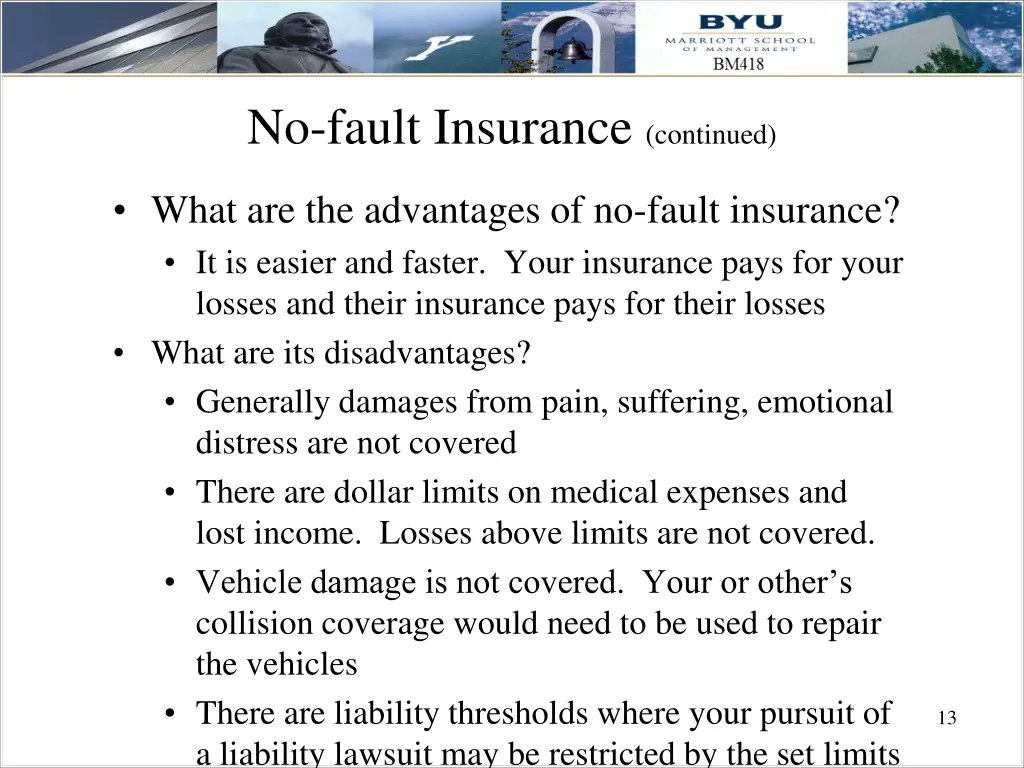 no fault insurance continued