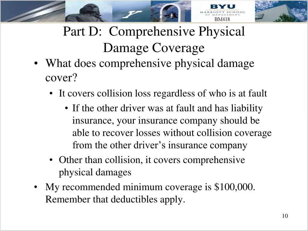 part d comprehensive physical damage coverage