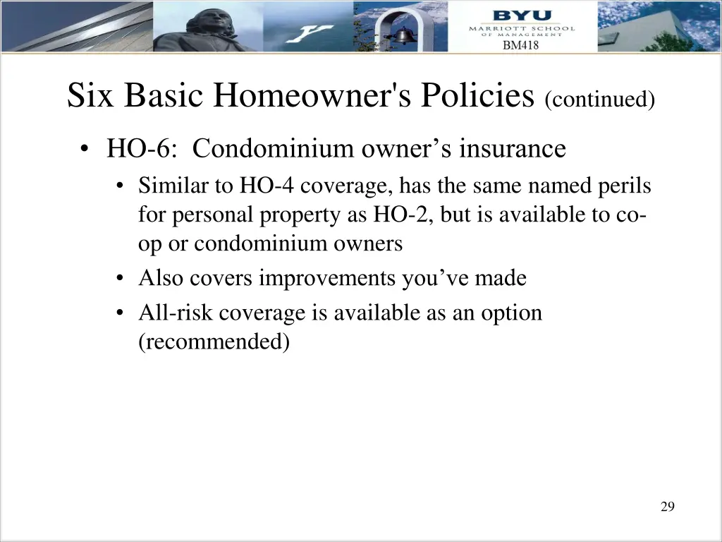 six basic homeowner s policies continued 3