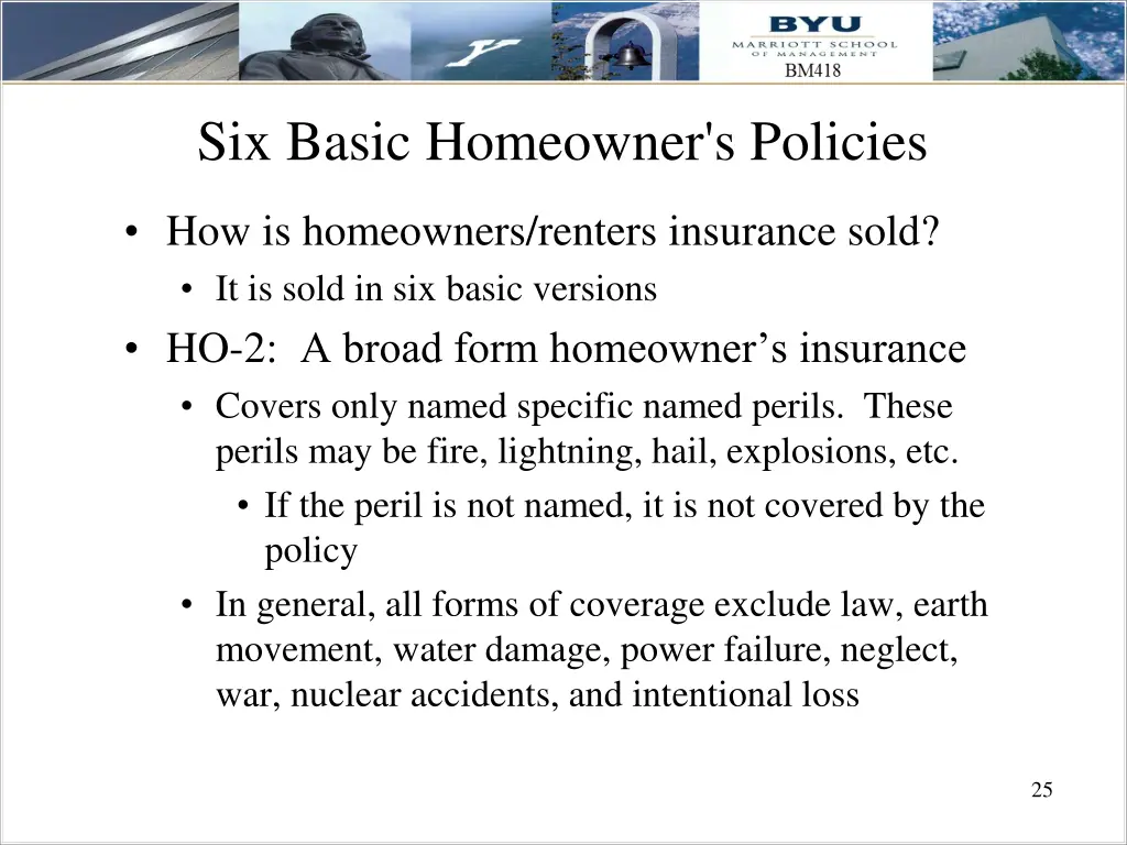 six basic homeowner s policies