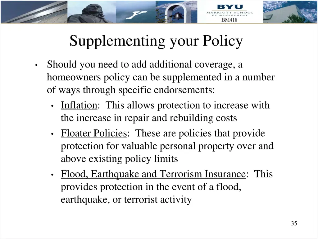 supplementing your policy