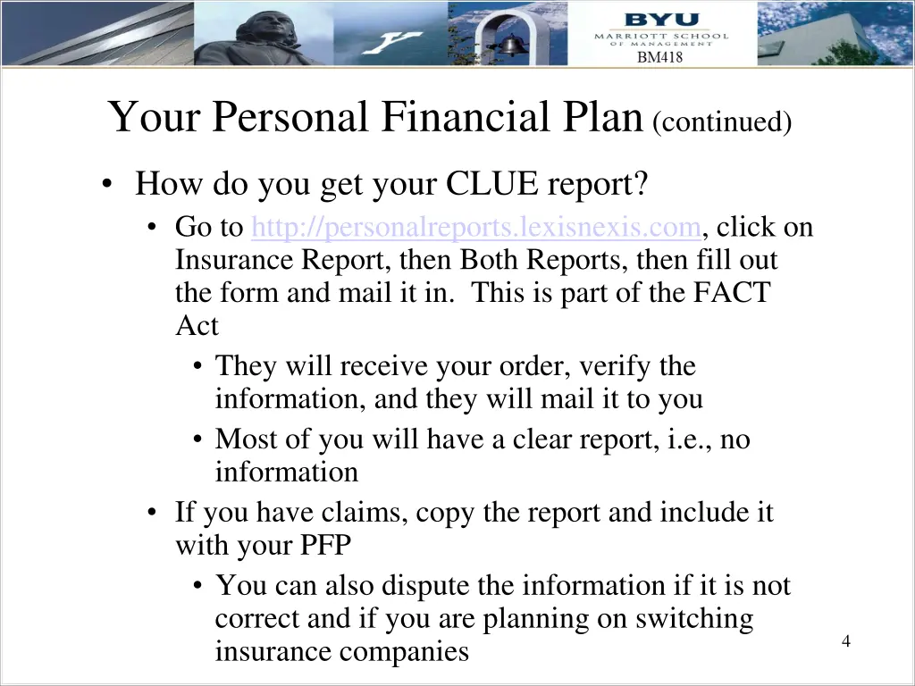 your personal financial plan continued