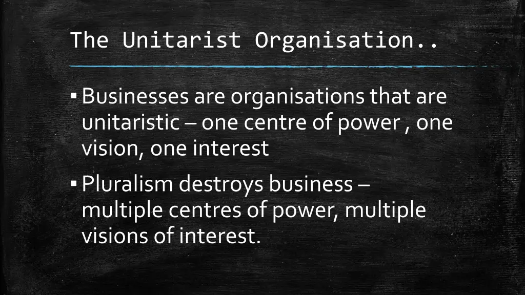 the unitarist organisation