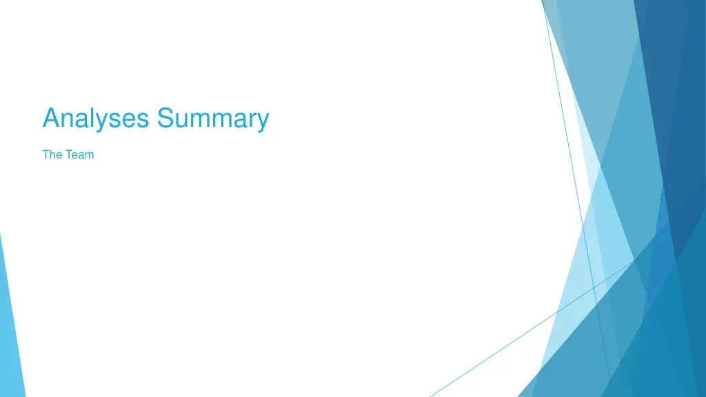 analyses summary