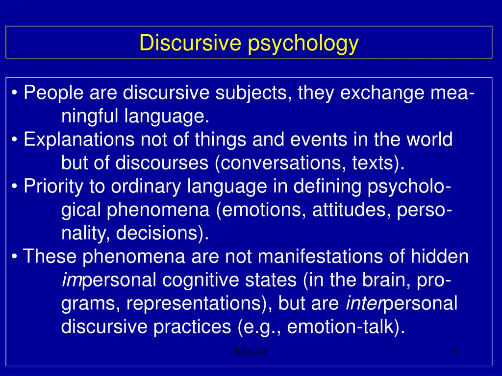 discursive psychology