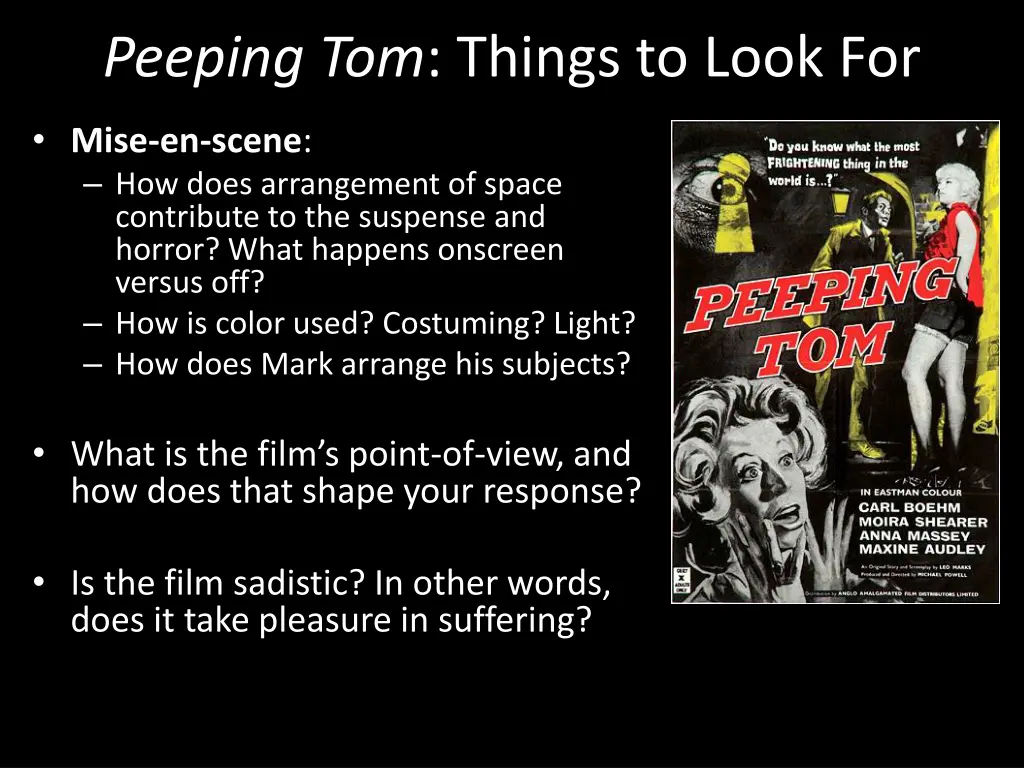peeping tom things to look for