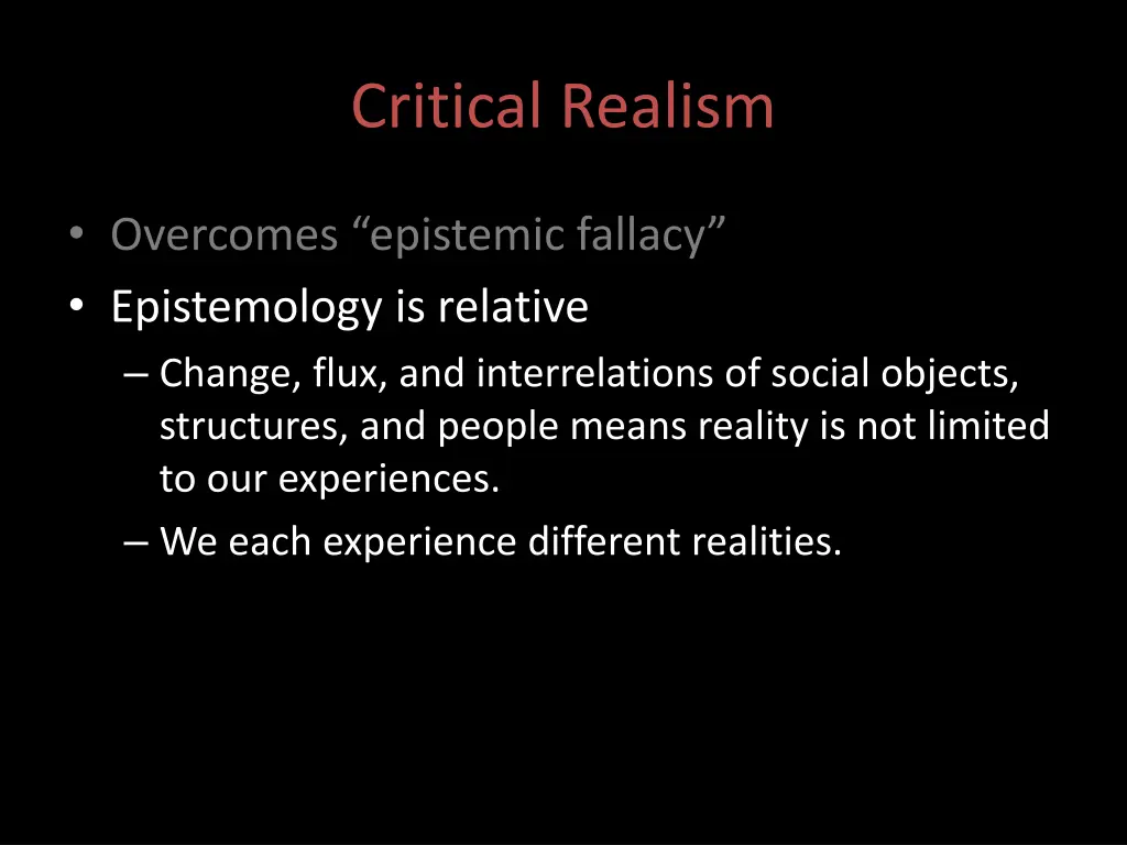 critical realism 1