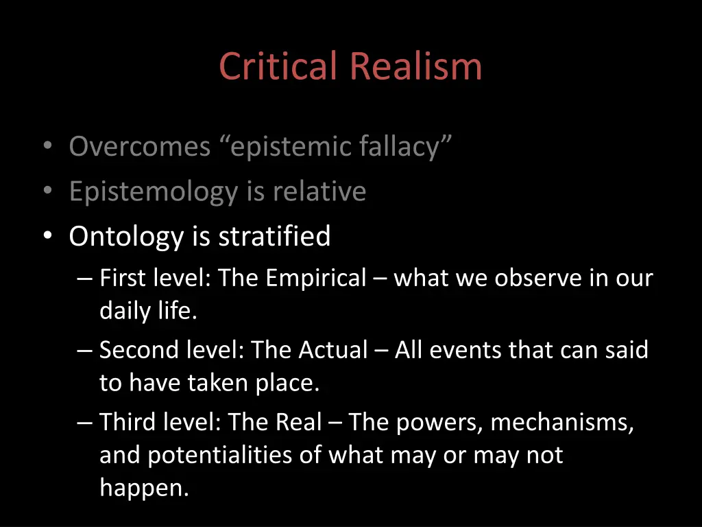 critical realism 2