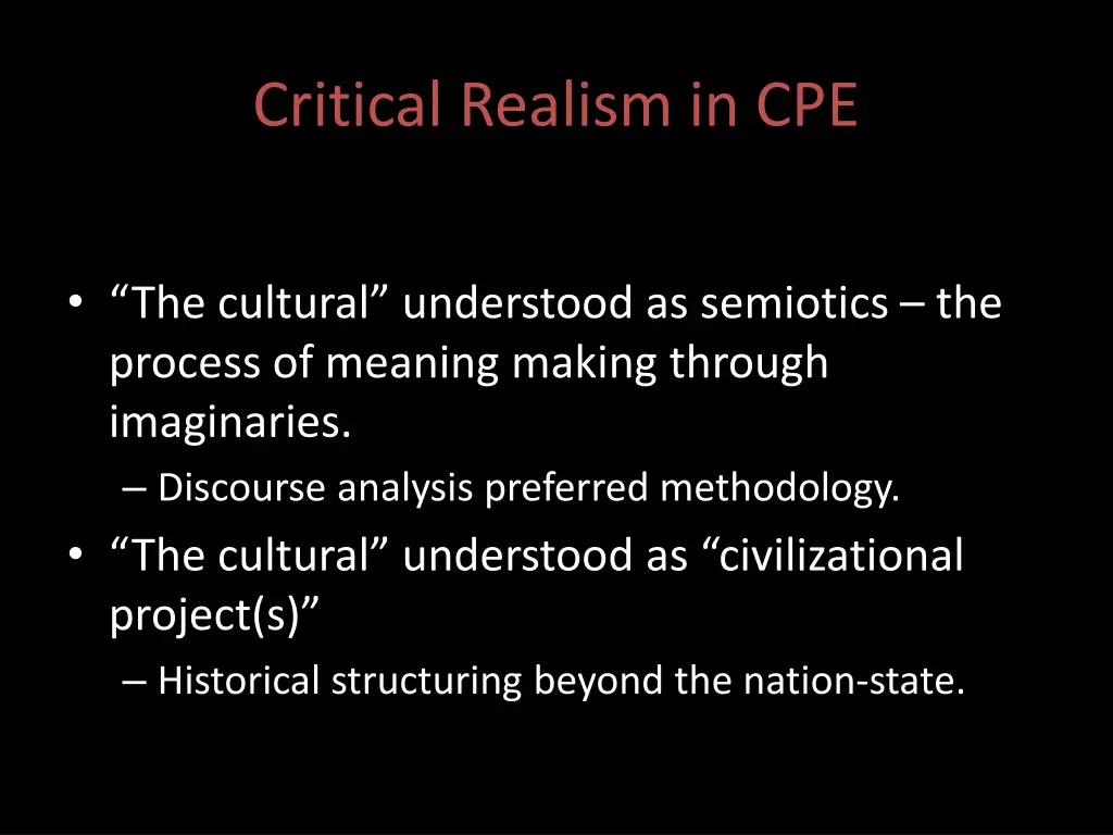 critical realism in cpe