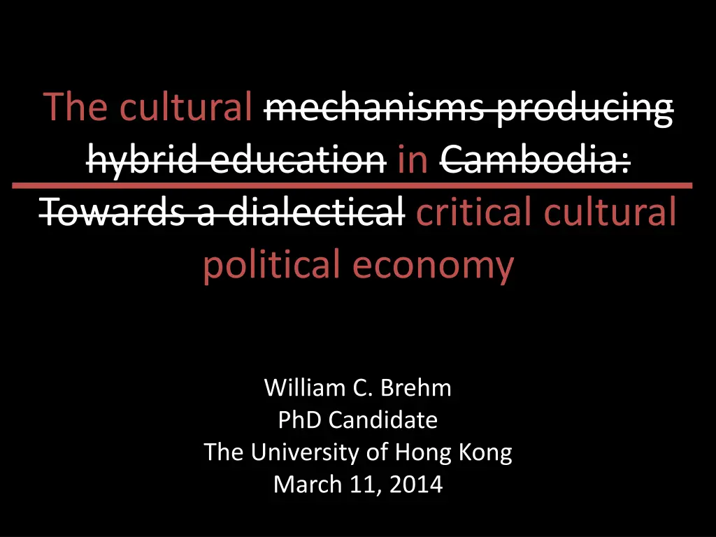 the cultural mechanisms producing hybrid 1