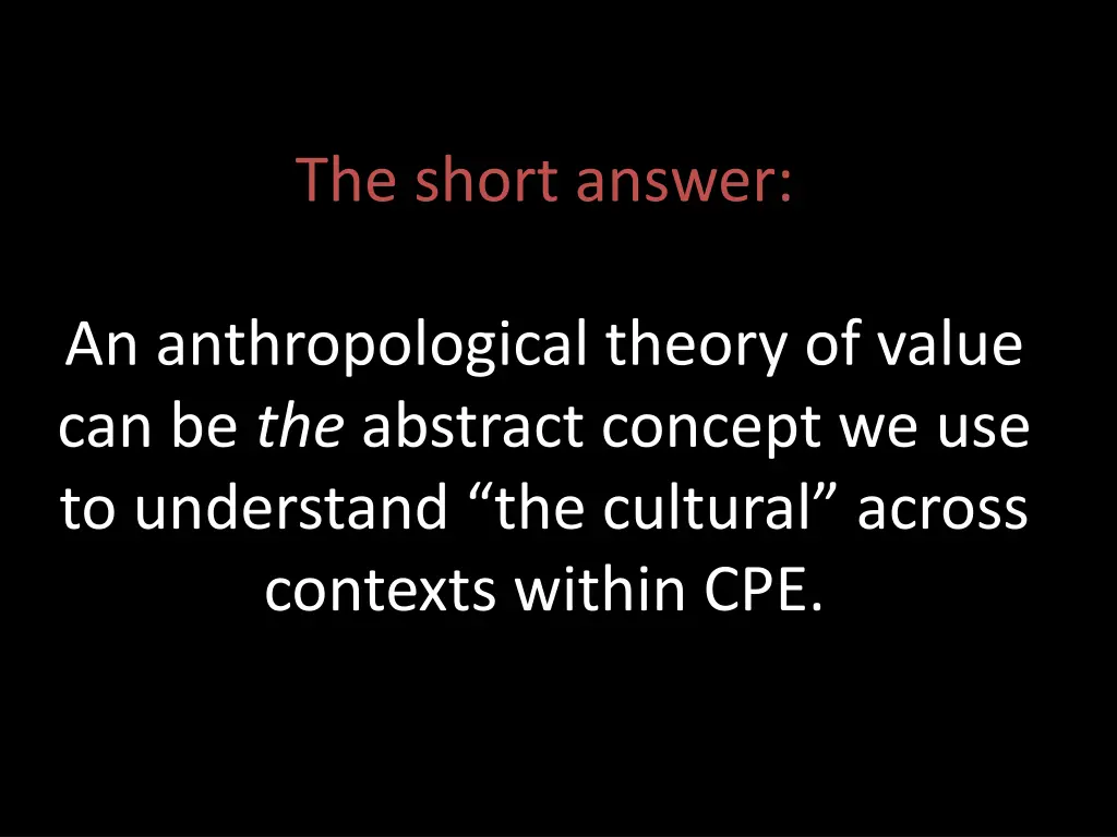 the short answer