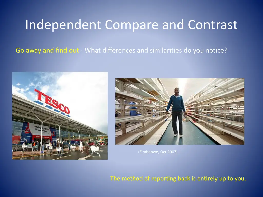 independent compare and contrast