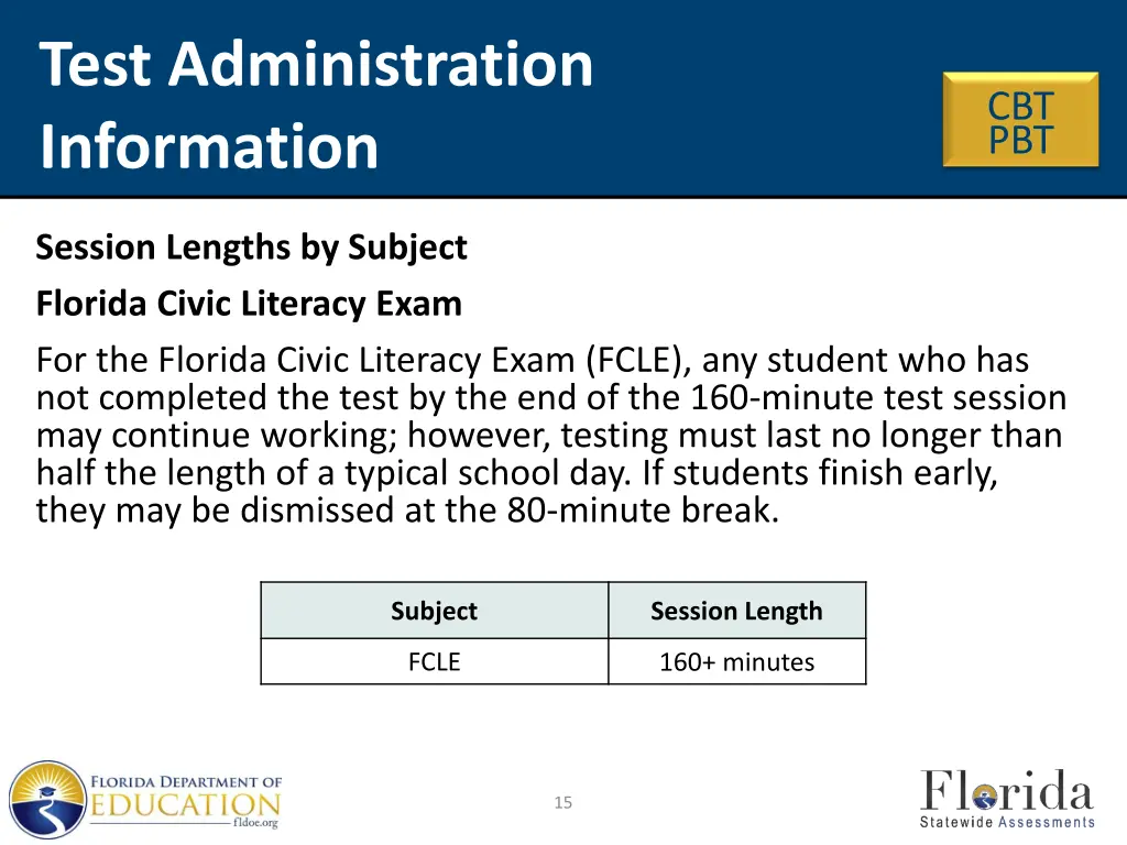 test administration information 3