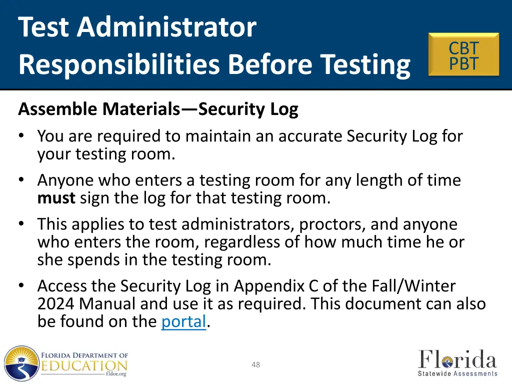 test administrator responsibilities before testing 10