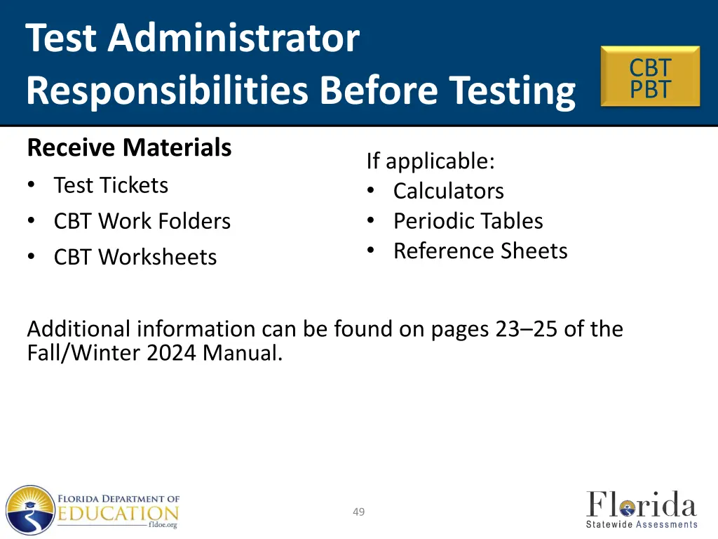 test administrator responsibilities before testing 11