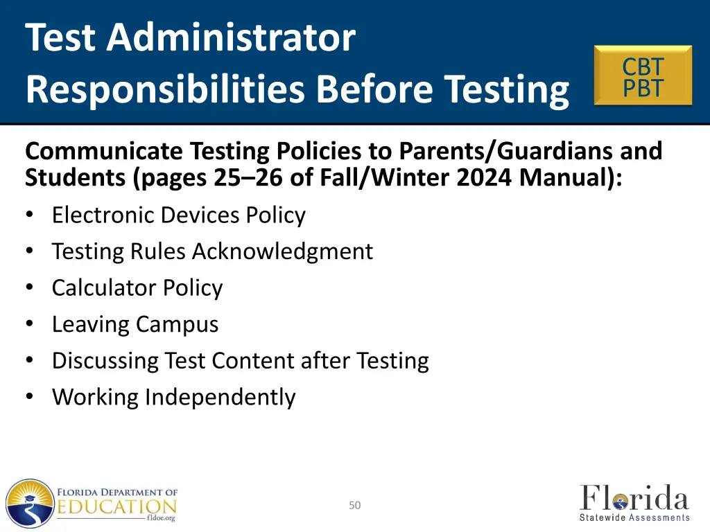 test administrator responsibilities before testing 12