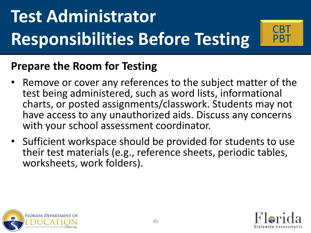 test administrator responsibilities before testing 2