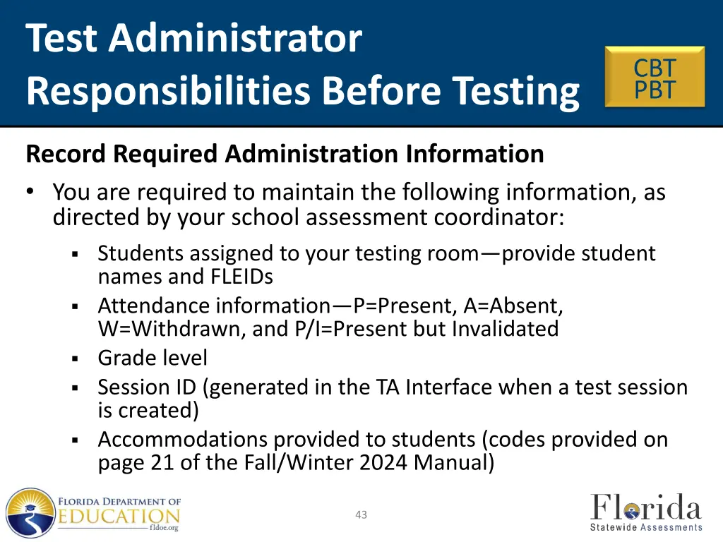 test administrator responsibilities before testing 5