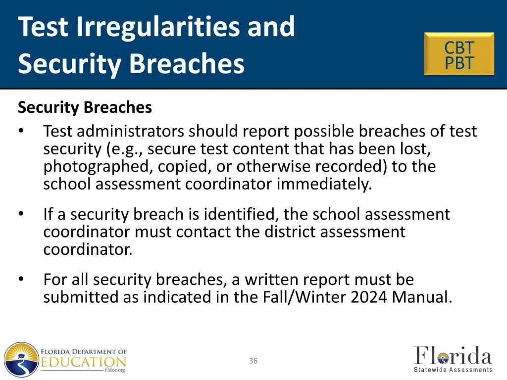 test irregularities and security breaches 1