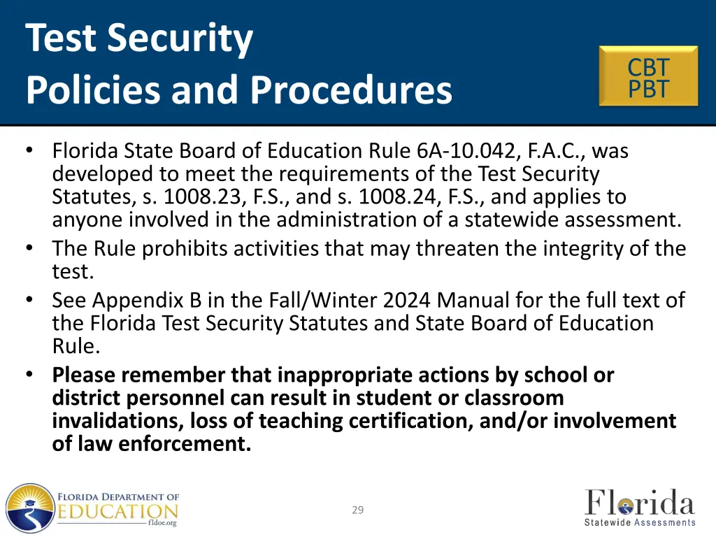 test security policies and procedures