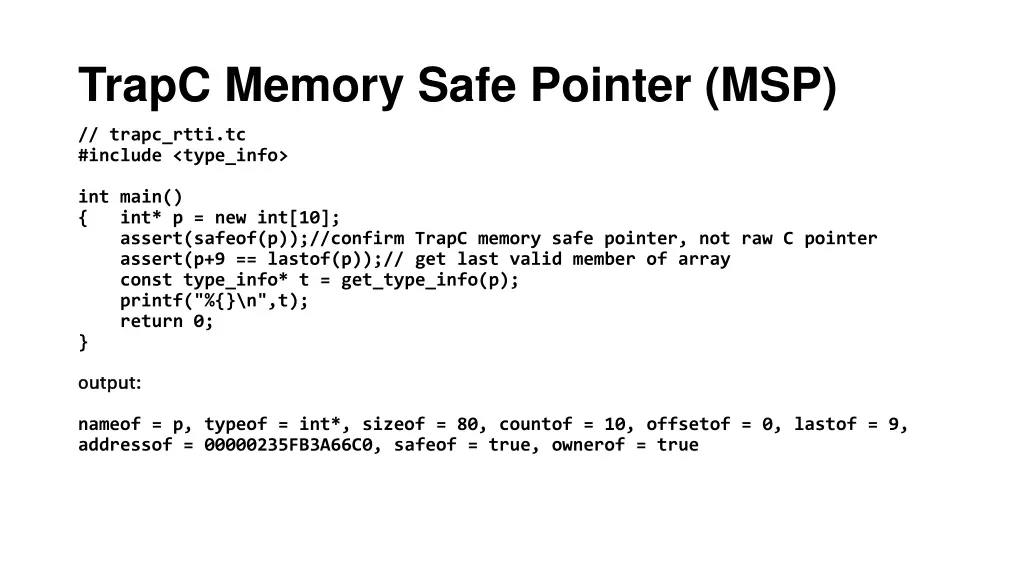 trapc memory safe pointer msp