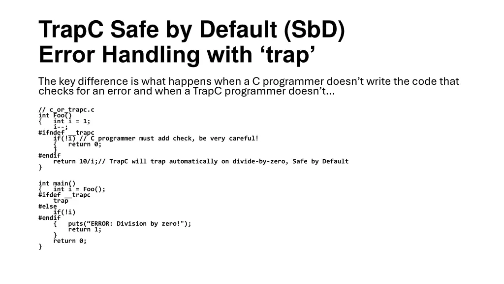 trapc safe by default sbd error handling with trap