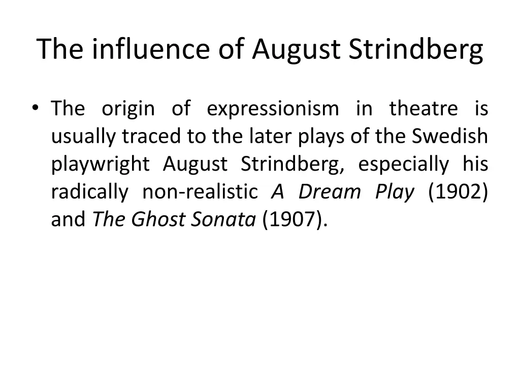 the influence of august strindberg