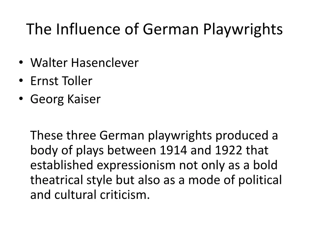 the influence of german playwrights