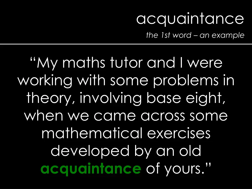 acquaintance