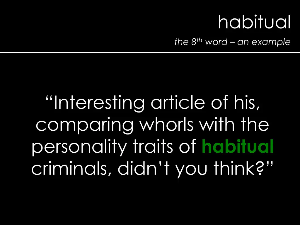habitual